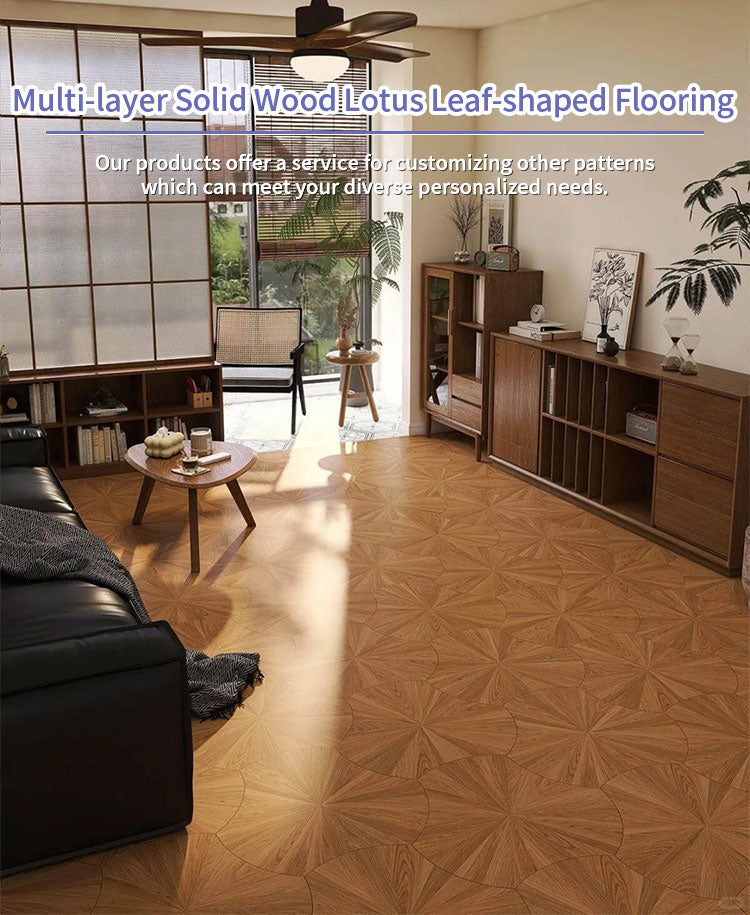 ENF Certified Luxury Solid Hardwood B1 Fireproof Oak Wood Flooring Lotus Leaf Parquet Engineered for Living Room Outdoor Park