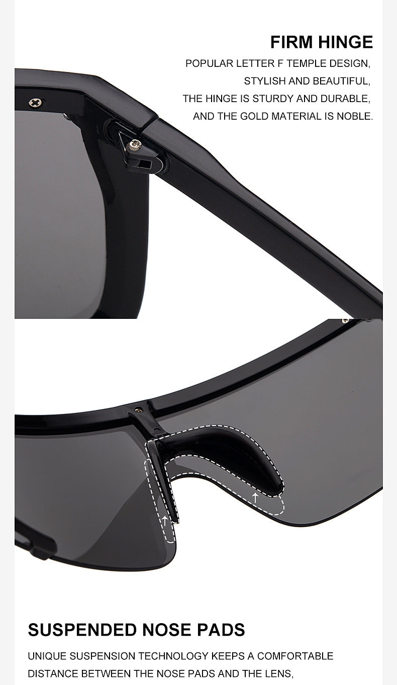 Colorful Cycling Sports Sunglasses for Men17183One-piece Windproof Frame Sunglasses for Men Trendy Sun Protection Glasses