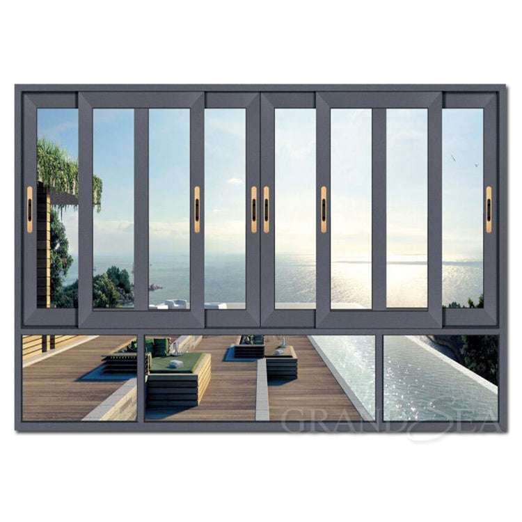 Double Tempered Reflective Glass Aluminium Sliding Windows Economic Price in Africa