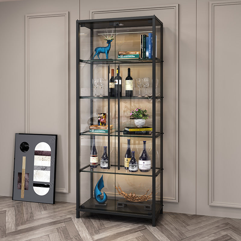 Simple Wine Cabinet Wall-Mounted Living Room Modern Simple Glass Storage Cabinet Home Storage Cabinet Light Luxury High-End Display Cabinet