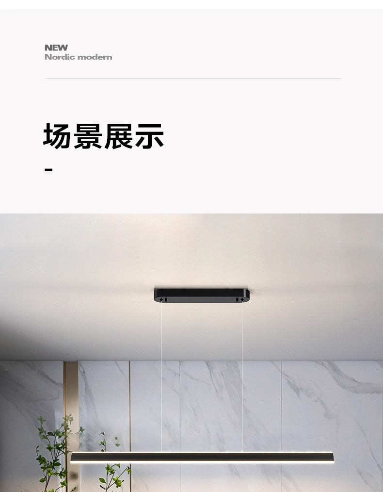 Modern Minimalist Creative Long Dining Table Minimalist Bar Counter Linear Restaurant Pendant Light Dining Room Zhongshan Lighting New Model
