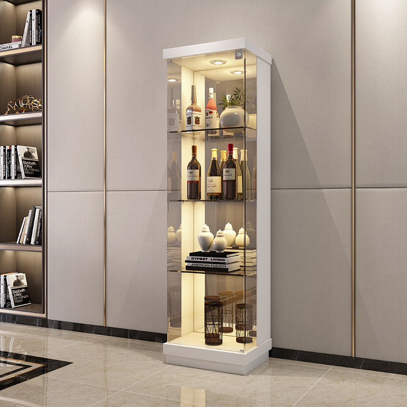 Custom Apartment Glass Wine Cabinet Light Luxury Transparent Collection Figurine Display Cabinet Factory Direct Sales Undertakes Hotel Projects