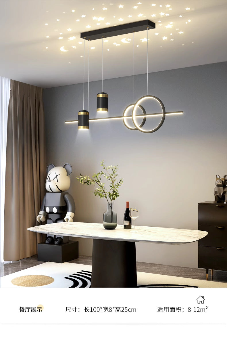 LED Light Luxury Living Room Main Light Starry Sky Restaurant Chandelier Modern Simple Nordic Bedroom Ceiling Light Full House Package