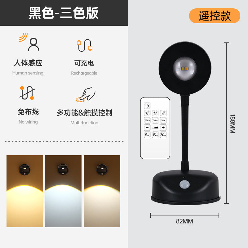 new indoor wireless wall light spotlight Charging led Intelligent Human Body Sensor Light Remote Control Picture Light