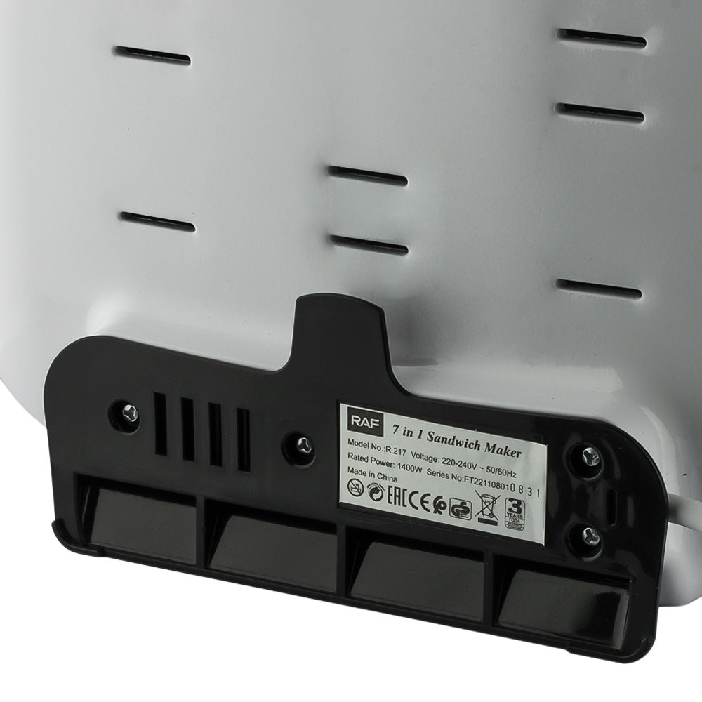 RAF European Standard Sandwich Maker Household Multi-Functional 7-in-1 Waffle Maker Breakfast Machine Portable Baking