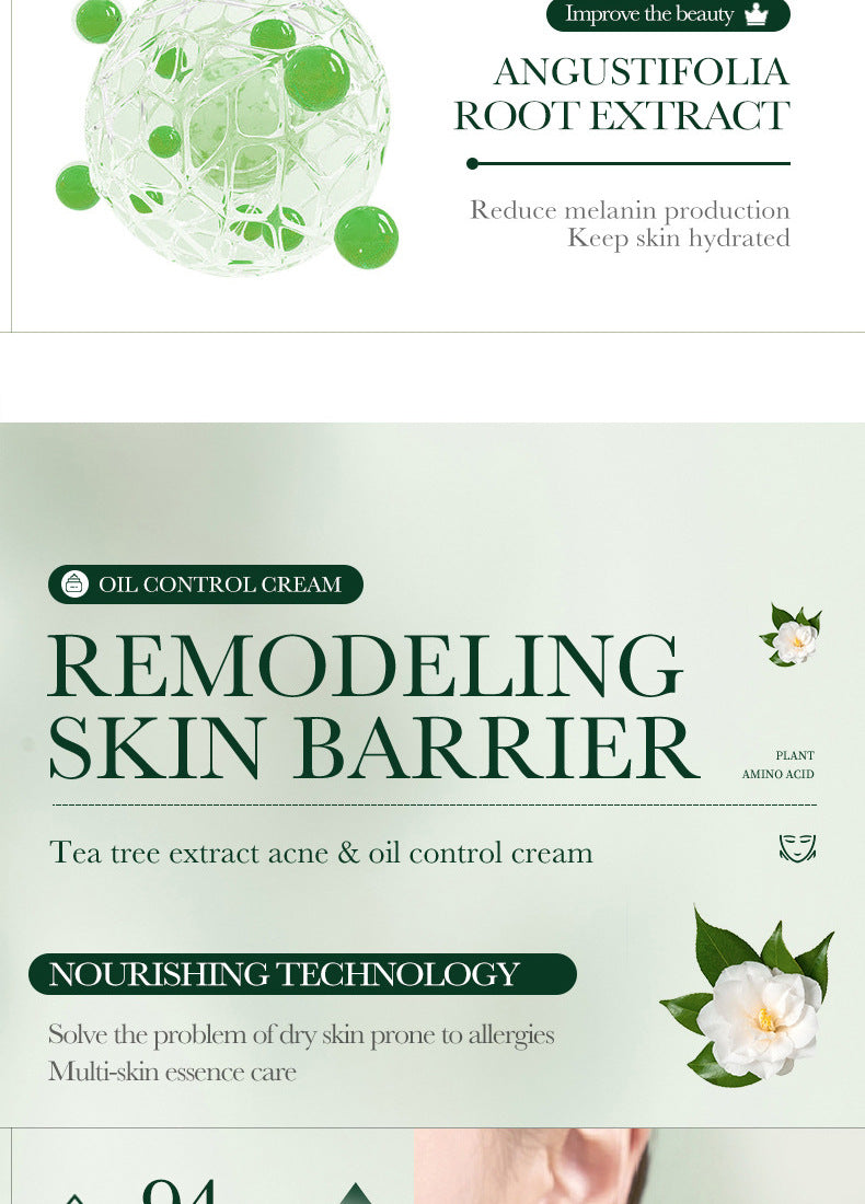 Full English Tea Tree Skincare Set SADOER Cleansing, moisturizing, hydrating five-piece set for  foreign trade wholesale
