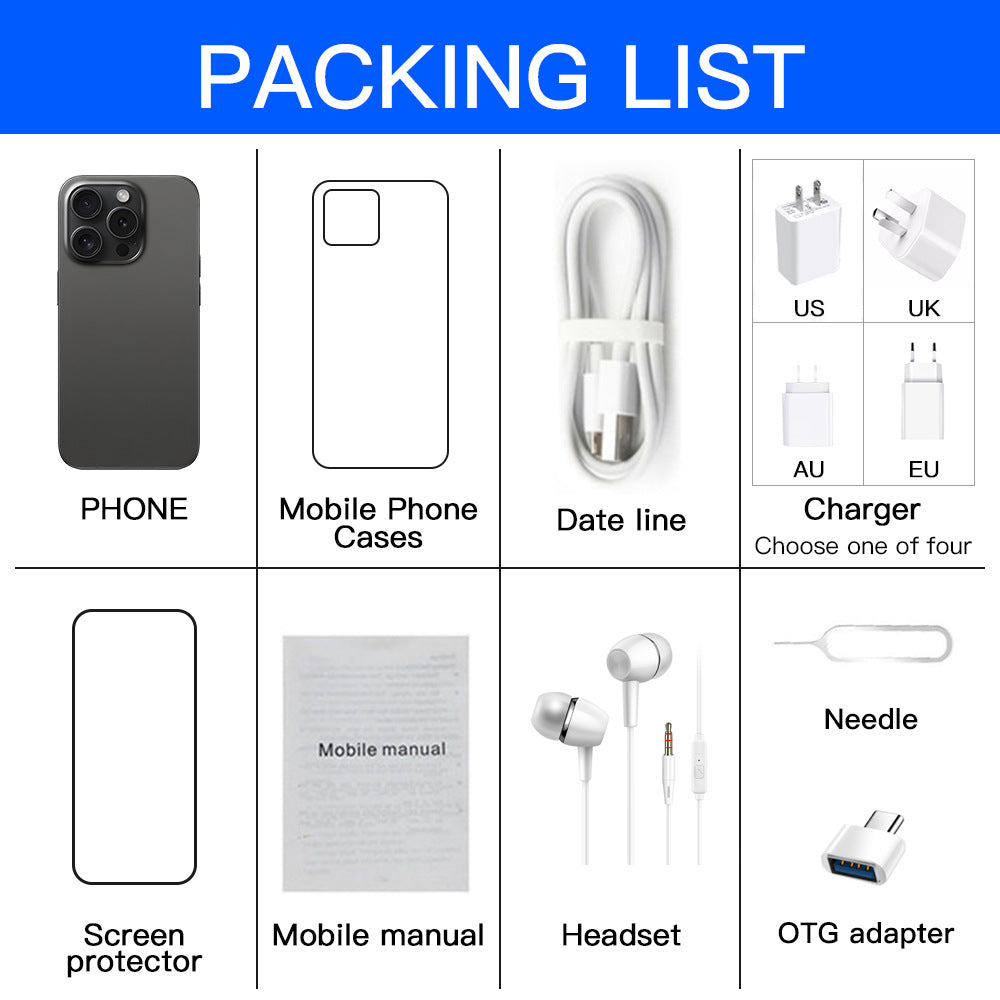 Exclusive Supply i15 Pro Max High-End Smartphone16+1T Smartphones In Stock Wholesale