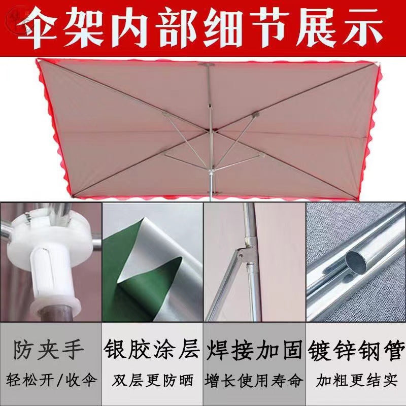 Outdoor Stall Sunshade Umbrella Shop Front Commercial Square Folding Telescopic Slope Umbrella Sun Protection Thickened Rain Shelter