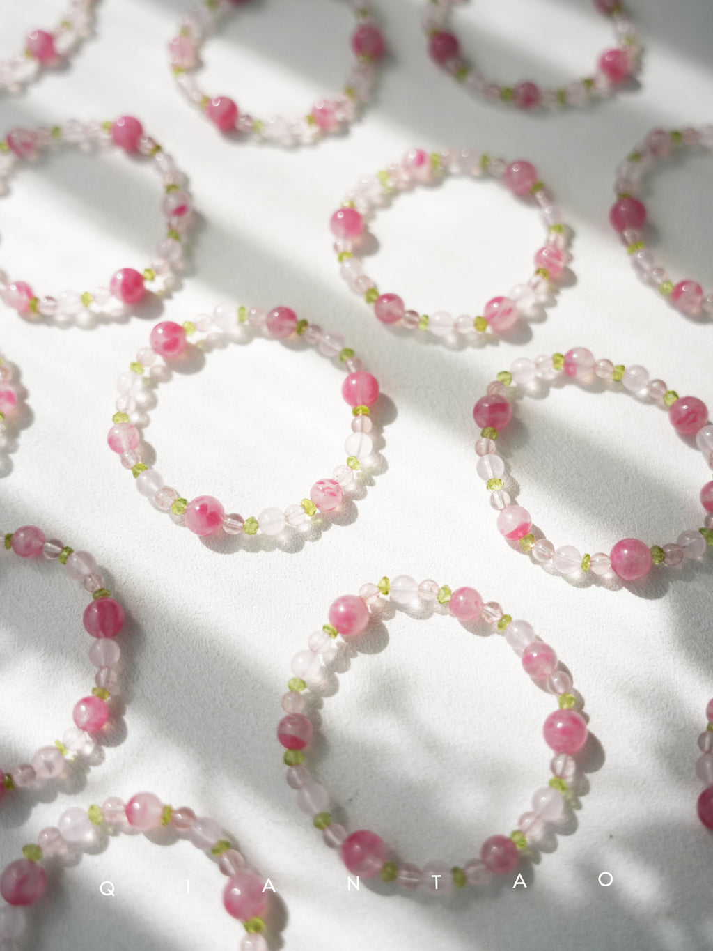 Xunhua New Chinese Style Bracelet Pink Crystal Peridot Bracelet for Women High-end Gift Natural Rose Quartz Bracelet