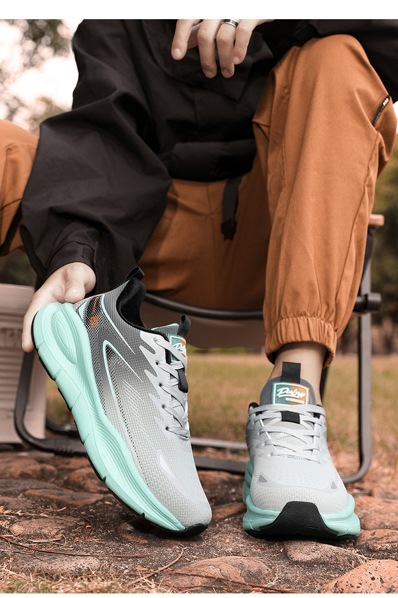 Large Size Leather Surface Fleece-Lined Thickened Warm Casual Sports Shoes Waterproof Non-Slip Cotton Shoes Real Explosive Carbon Plate Running Shoes