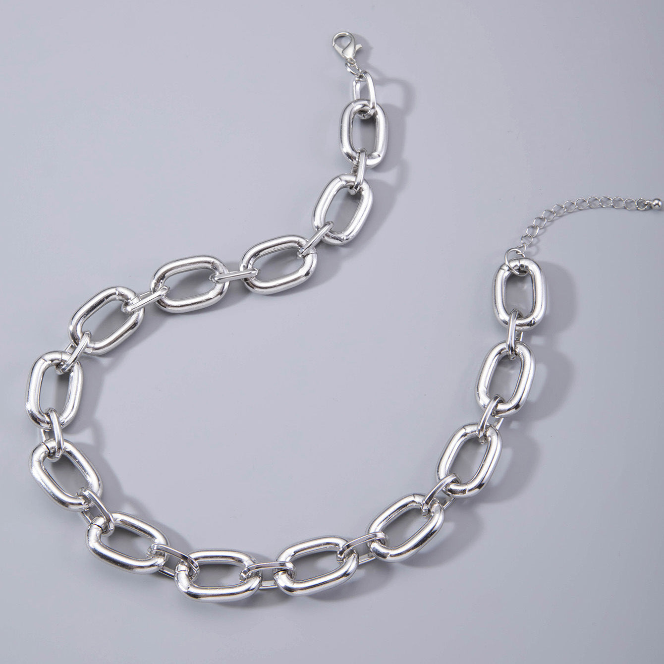 European and American Ornament Fashion Hip-Hop Short Thick Chain Geometric Necklace Metal Exaggerated Necklace