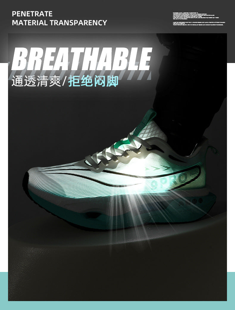 Summer Red Rabbit9PRO New Popcorn Carbon Plate Hollow Running Shoes Breathable Jacquard Comfortable Casual Sports Shoes