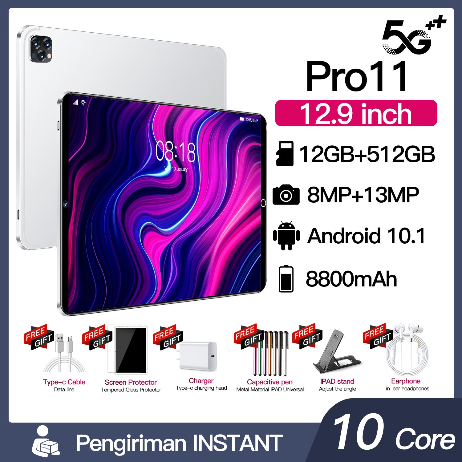 Factory Exclusive Supply Pro11 Android Smart Tablet PC10Support WiFi Bluetooth (Popular)