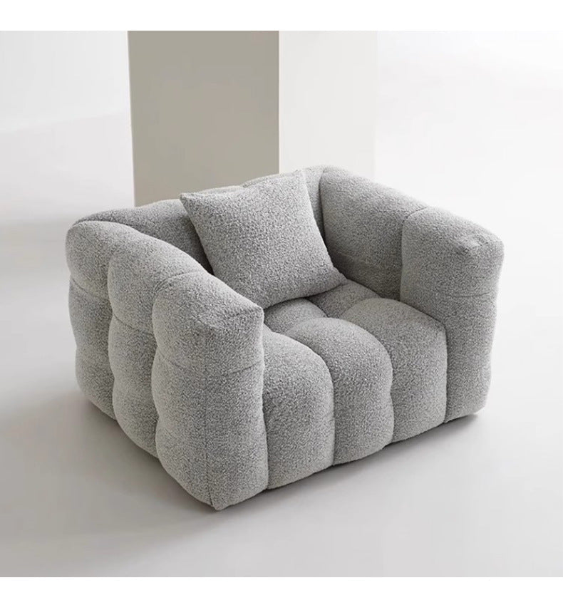 Wabi-Sabi Style Compression Sofa Fabric Sofa Teddy Lamb Wool Cream Series Marshmallow Sofa Shipping and tax not included