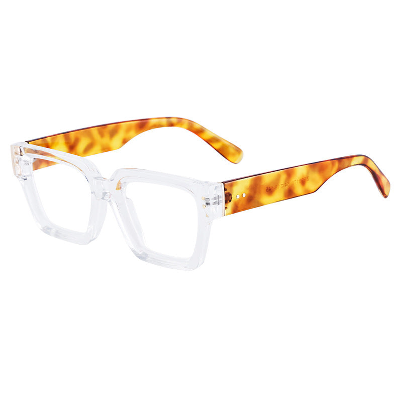 2025New European and American Fashion Square Frame Glasses for Women, Can Be Paired with Prescription or Non-Prescription Lenses, Men's Optical Frames Wholesale