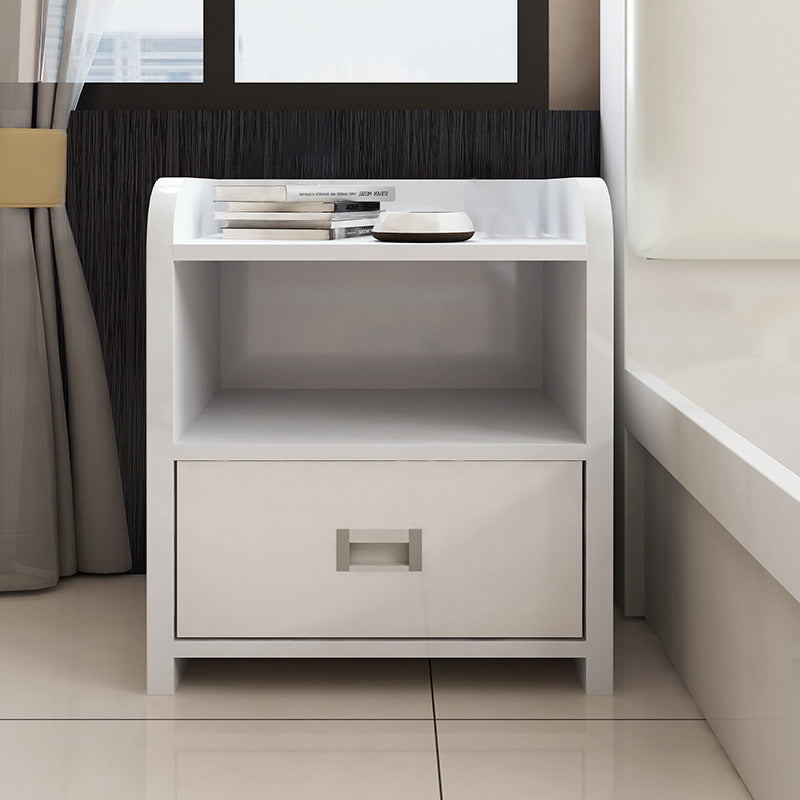 Economical Simple Modern Mini Cabinet Bedroom Bedside Storage Cabinet with Drawers Panel Bedside Table