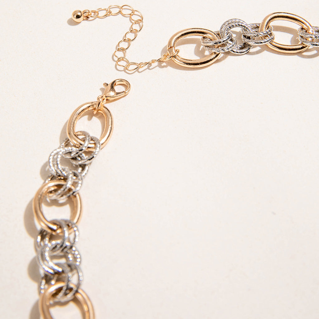 European and American Ornament Fashion Hip-Hop Short Thick Chain Geometric Necklace Metal Exaggerated Necklace