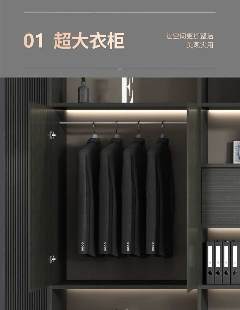 Boss Office Light Luxury Wooden Archive File Cabinet Archive Cabinet Storage Bookcase Manager Room Background Cabinet