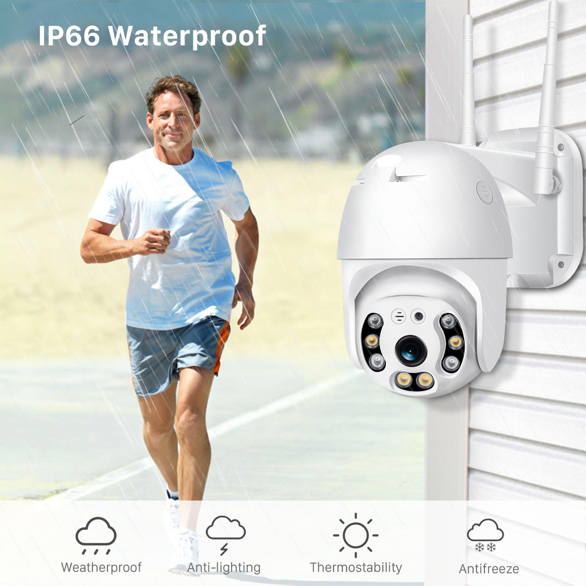 HD Outdoor Surveillance Camera Waterproof Eight-Light Dome Camera A6Wireless WiFiIPCamera Full Color