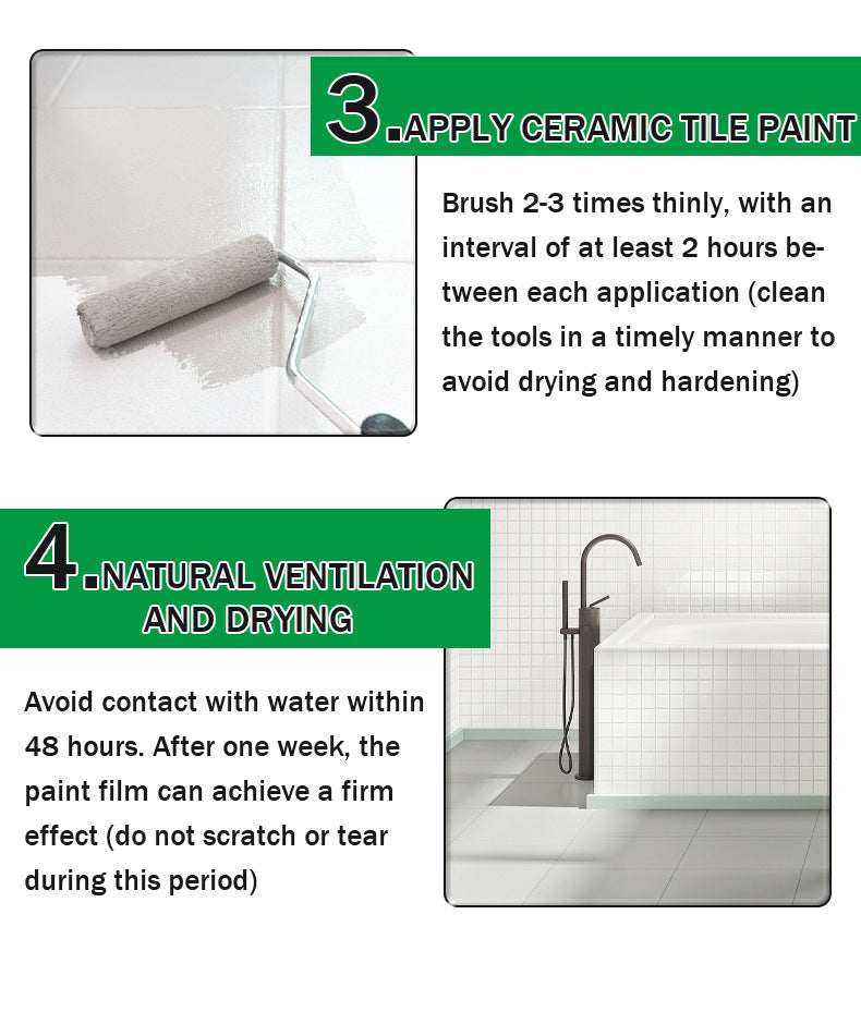 Water-based Tile Paint Bathroom Renovation Color Change Floor Coating Waterproof Wear-resistant Glass Latex Paint Mildew-proof