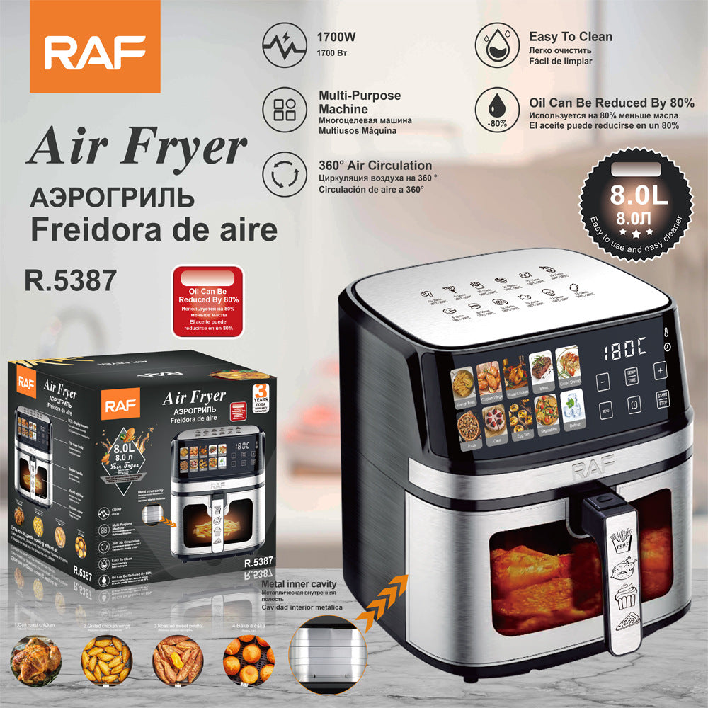 RAF European Standard8L Air fryer large capacity multifunctional home electric fryer with visual smart touchscreen R5387