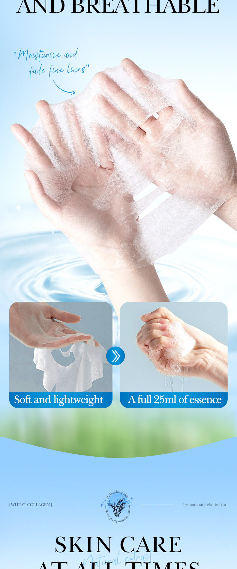 Cross-border Face Mask25ml Plant Series Wheat Olive Moisturizing Hydrating Mask Export Manufacturer Wholesale