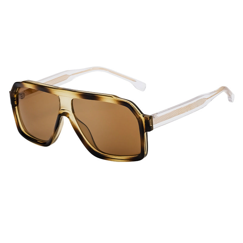 European and American Fashion Square Frame Sunglasses for Men Driving Special Propionic Acid Insert Pin Temple Sunglasses Men's Glasses shades