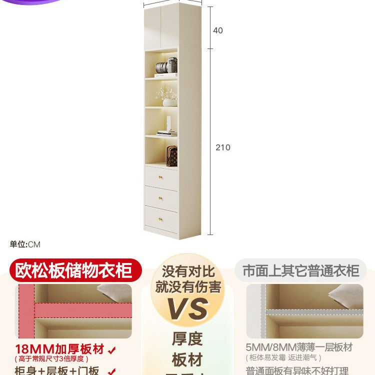 Modern Minimalist Sliding Door Wardrobe Corner Desk Integrated Combination Elevated Cabinet Top Master Bedroom Home Bedroom Wardrobe