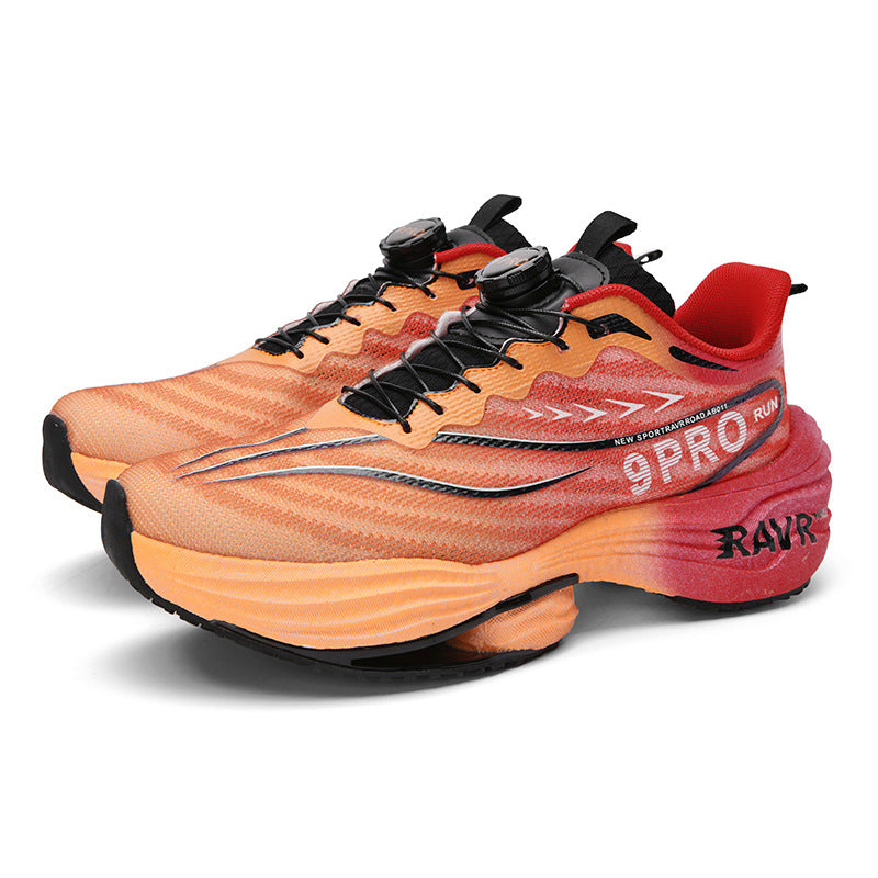 2025Autumn Winter New Double Mesh Comfortable Knob Buckle Sports Shoes Parent-Child Super Soft Sole Carbon Plate Wear-Resistant Running