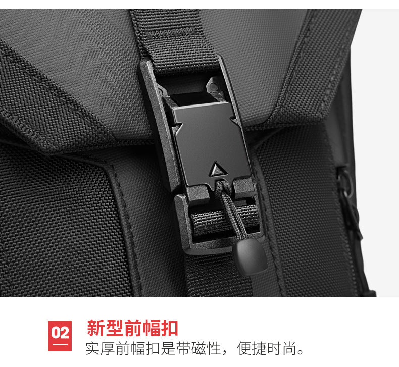 OZUKO Men's Chest Bag Trendy Brand USB Crossbody bag, water-resistant, lightweight, large capacity, single shoulder bag, outdoor chest bag