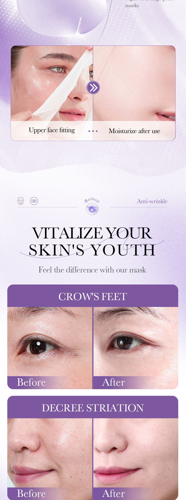 Full English Mask25g BIOAOUA Dimension C Retinol Hydrating Moisturizing Mask Sheet Pack  Wholesale