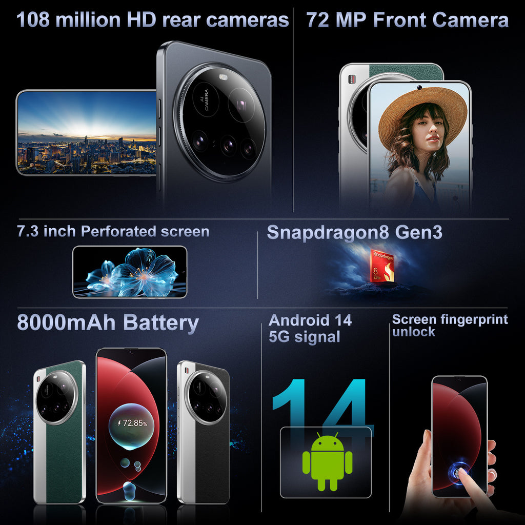 M15 Ultra Mobile Phone7.3Inch Large Screen16+1TB Memory Global All-in-One Machine Directly Shipped from Factory