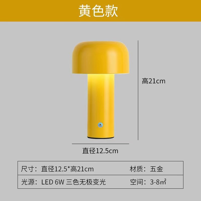 Creative Bellhop Mushroom Lamp led Bedroom bedside bar ambiance usb Rechargeable Decorative Night Light