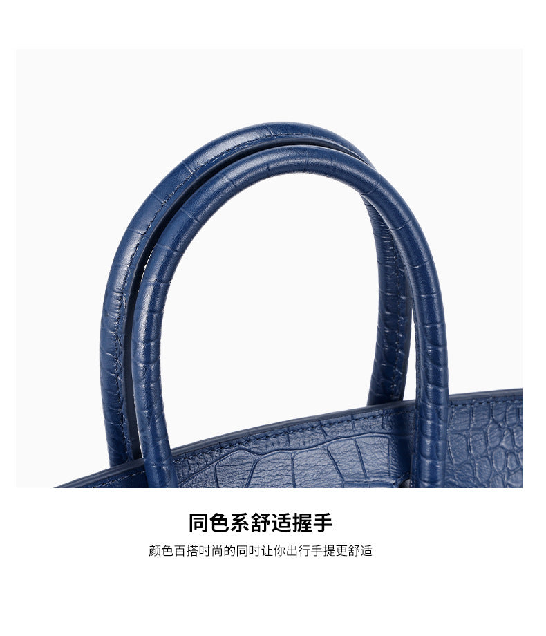 European and American New Style Platinum Bag Women Genuine Leather Handbag Fashion Women's Bag Crossbody Bag Niche Versatile Shoulder Bag Large Capacity