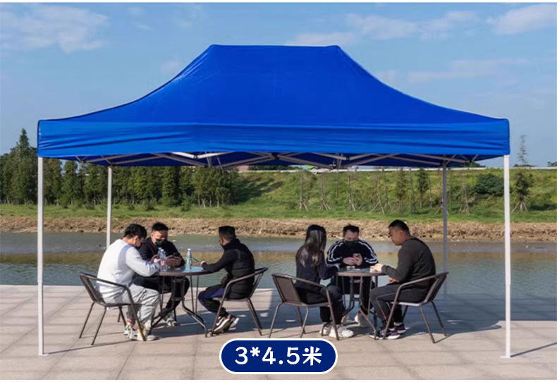 Four-corner Outdoor Tent Advertisement3*3Telescopic Folding Sunshade Large Umbrella Four-Legged Umbrella Canopy Parking Rainproof Shelter Stall Setup