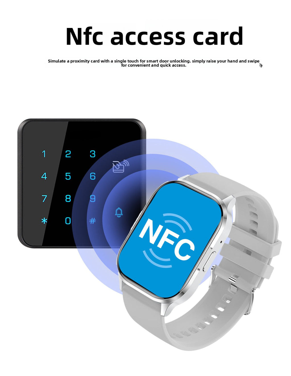 New HK21Smart watch multi-dial switching rotary button NFC Payment led Large Screen Factory