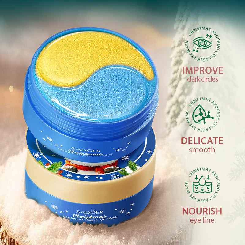 Christmas Blueberry Collagen Eye Mask SADOER Moisturizing Eye Mask Cross-Border Wholesale