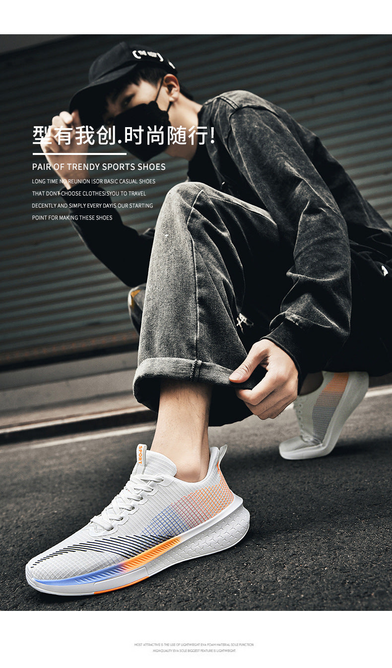 2025Spring and Summer Running Shoes for Men and Women, Mesh Breathable Soft Sole Student Sports Shoes, Racing Running Shoes, Shock Absorption, Casual Versatile