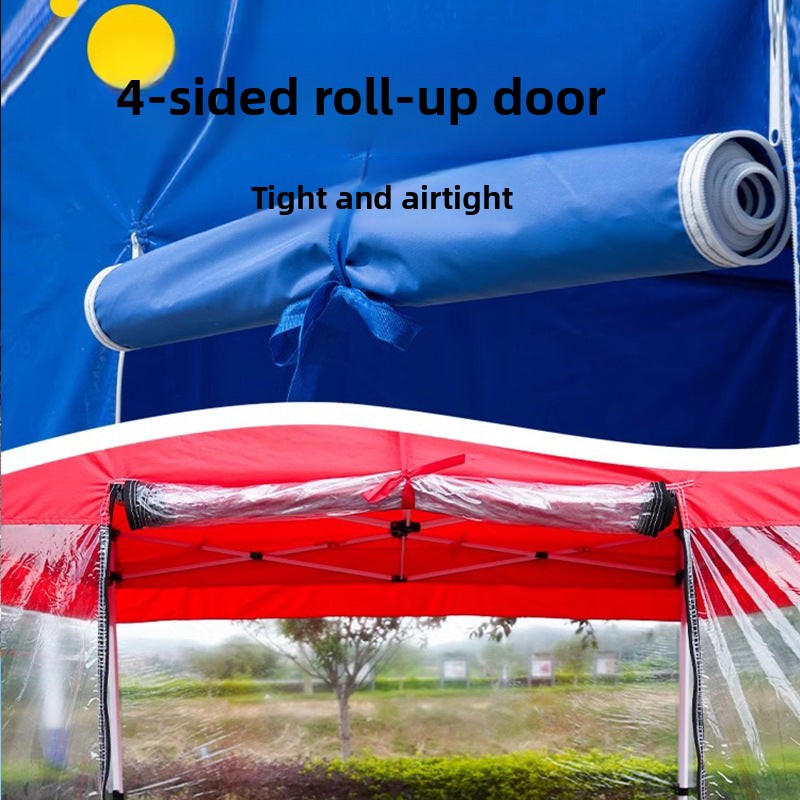 Four-Corner Folding Stall Tent Cloth Square Rain Shelter Semi-Transparent Artistic Creative Roman Window Windscreen Cloth