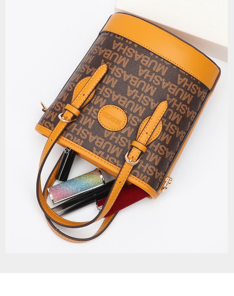 Women's Bag New Trendy Fashion Casual Vintage Bucket Bag Retro Handbag Unique Stylish Crossbody Bag