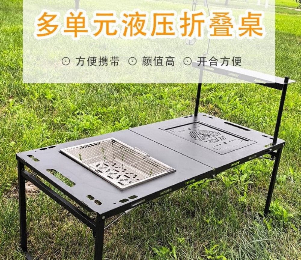 Camping Table Two Units IGT Hydraulic Rod Tactical Table Folding Tea Table Multifunctional Detachable Barbecue Table Outdoor