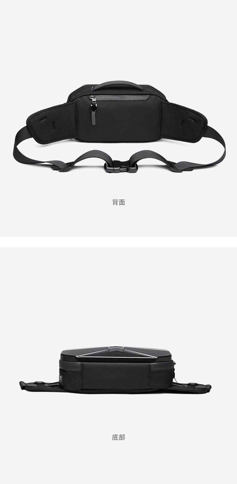 OZUKO Functional Waist Bag for Men PC Hard Shell Chest Bag Waterproof Trendy Sports Crossbody Multifunctional Waist Bag Wholesale