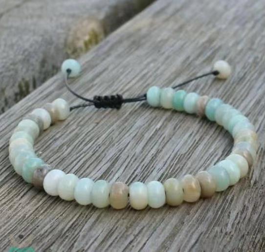 Amethyst Bracelet Men's Volcanic Stone Long Blue Point Bracelet Pyrite White Pine Braided Bracelet