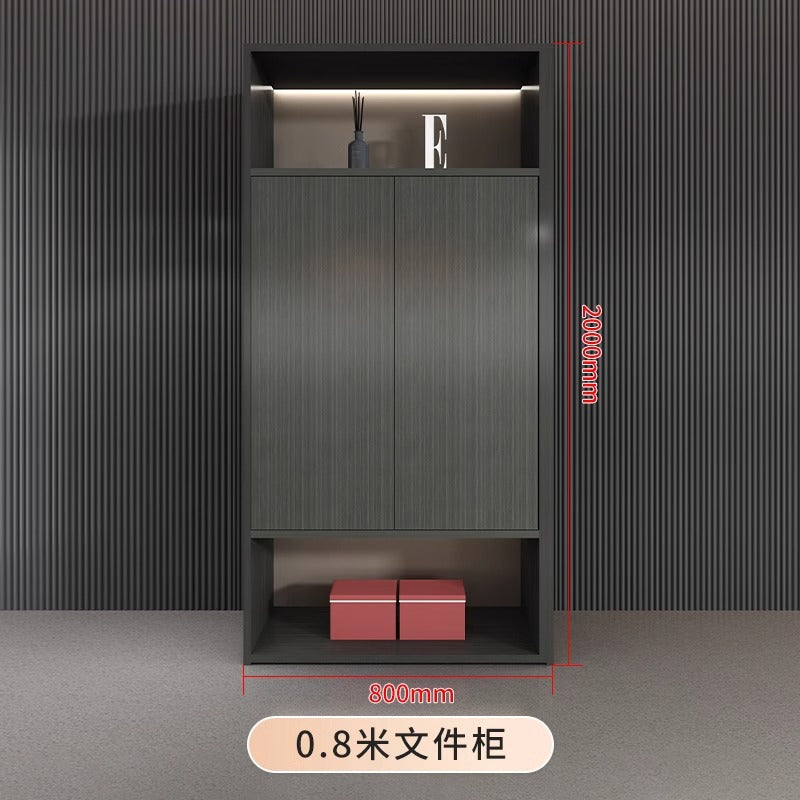 Boss Office Light Luxury Wooden Archive File Cabinet Archive Cabinet Storage Bookcase Manager Room Background Cabinet