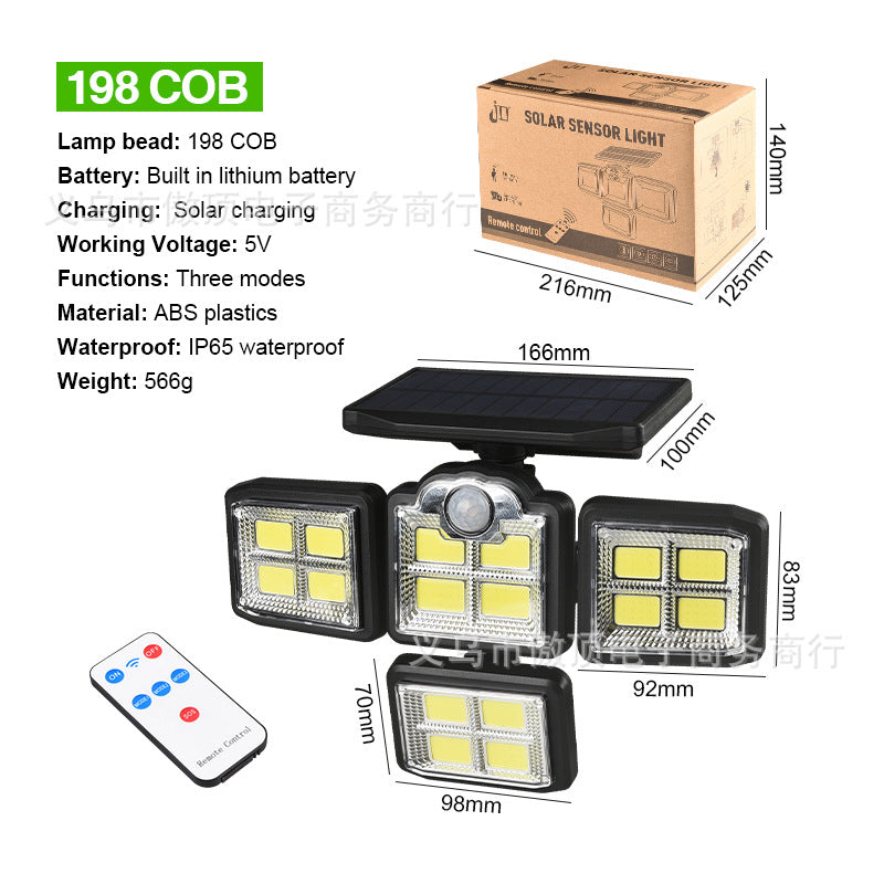 New Solar Wall Light Split Body Sensor Street Light Remote Control Garden Light LED Waterproof Garden Light