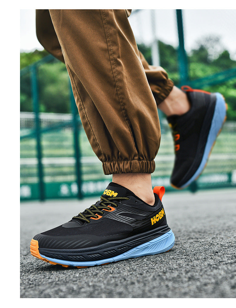 Running Shoes Sports Trendy Shoes Summer Soft Sole Lightweight Breathable Jump Rope Wide Last Marathon Jogging Thick Sole Cushioning Men's Shoes