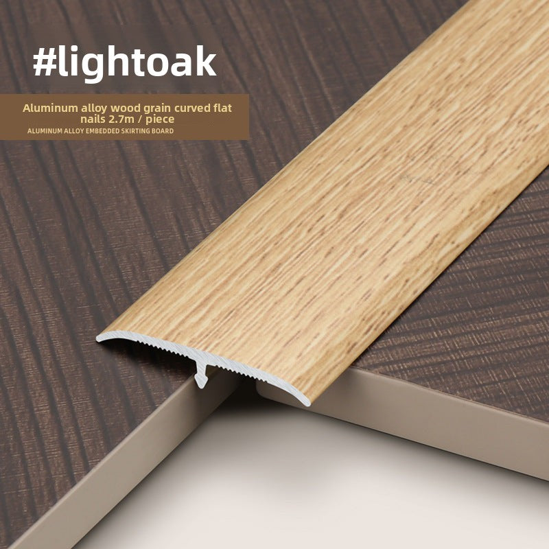 Aluminum alloy wood grain flooring trim edge strip t Door threshold edge trim strip, door seam trim strip, aluminum buckle strip