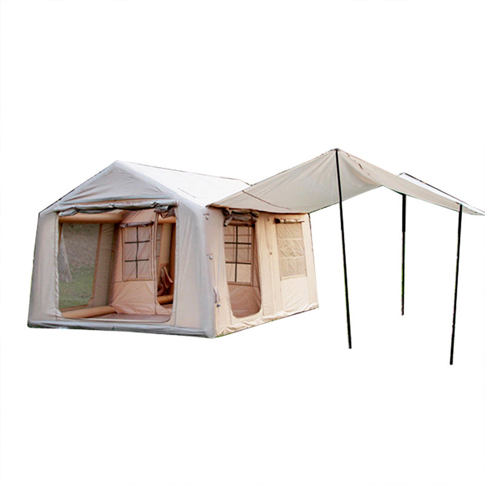 12Square Camping Inflatable Tent Outdoor Camping Two Rooms One Hall Tent Canopy Rainproof Exquisite Camping Cabin