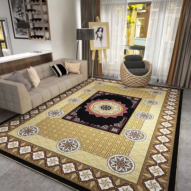 Bohemian Style Crystal Velvet Carpet Wear-Resistant and Dirt-Resistant Bedroom Non-Slip Bedside Rug Home Living Room Sofa Coffee Table Rug