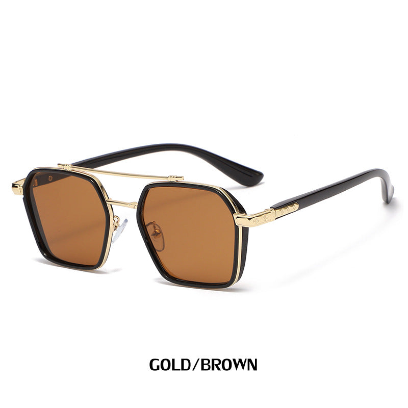 New Sunglasses Internet Celebrity Wei Ting Same Style Sunglasses for Men Trendy Large Square Frame Sunglasses for Men ins Sun Protection Glasses